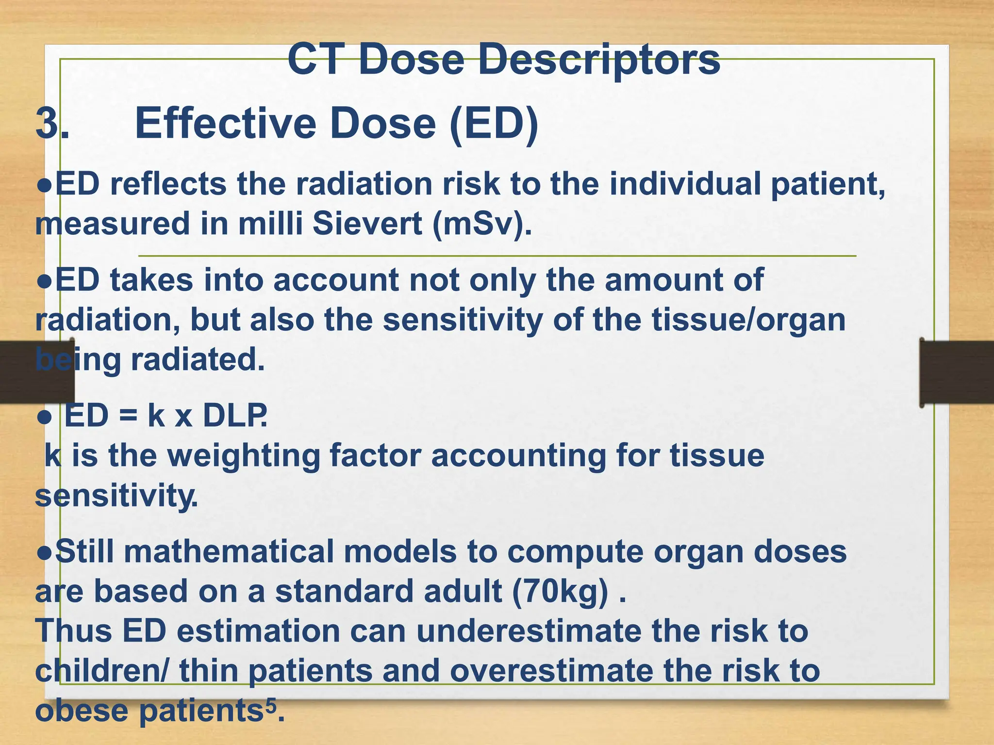 CT Dose Issues.pptx on the factors to be considered on radiation ...