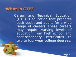 Career and Technical Education CTE | PPT
