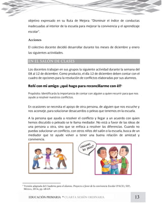 13EDUCACIÓN PRIMARIA * CUARTA SESIÓN ORDINARIA
 