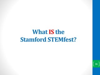What IS the
Stamford STEMfest?
36
 