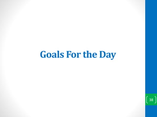 Goals For the Day
38
 