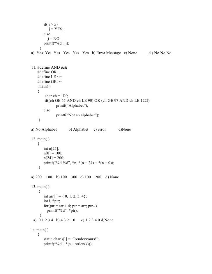 C Tech Questions