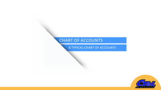 CHART OF ACCOUNTS
A TYPICAL CHART OF ACCOUNTS
 