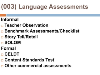 CTEL Module 2 Domain 1 003Language and Content-Area Assessment