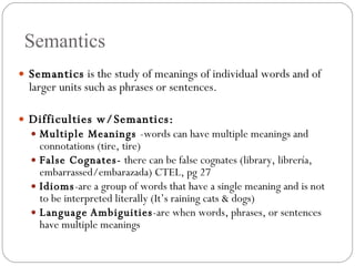 Semantics Connotations Ctel module1 fall09 | PPT