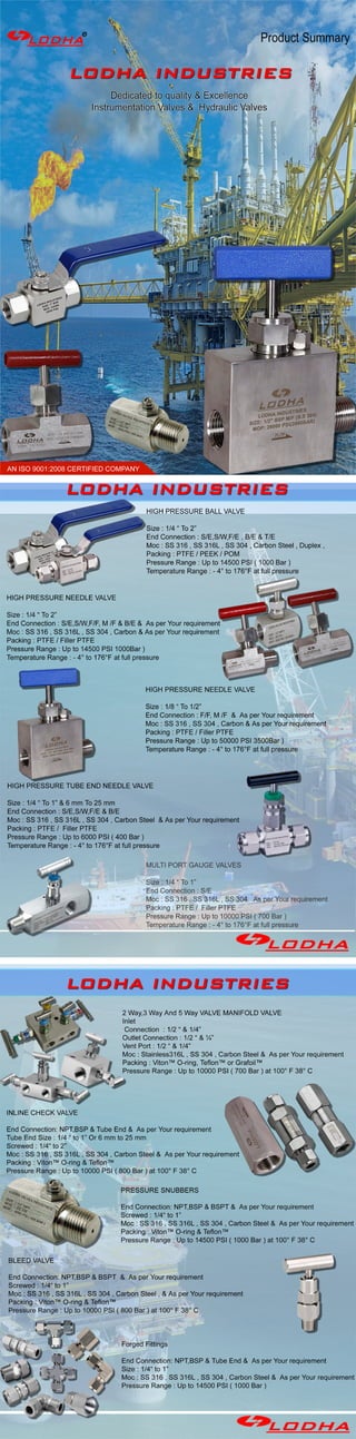 Instrumentation Fittings Manufacturers