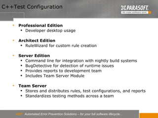 Introduction to Parasoft C++TEST | PPT