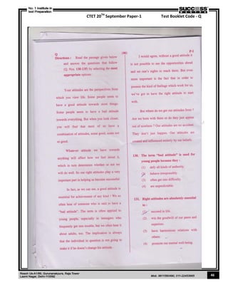 CTET 20TH
September Paper-1 Test Booklet Code - Q
46
 