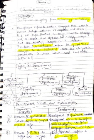 CTET notes (CONCEPT OF DEVELOPMENT AND ITS RELATIONSHIP WITH LEARNING) (child development and pedagogy) paper 1