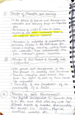 CTET Notes PRINCIPLE OF THE DEVELOPMENT OF CHILDREN(child development ...