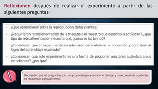 Reflexionen después de realizar el experimento a partir de las
siguientes preguntas:
 