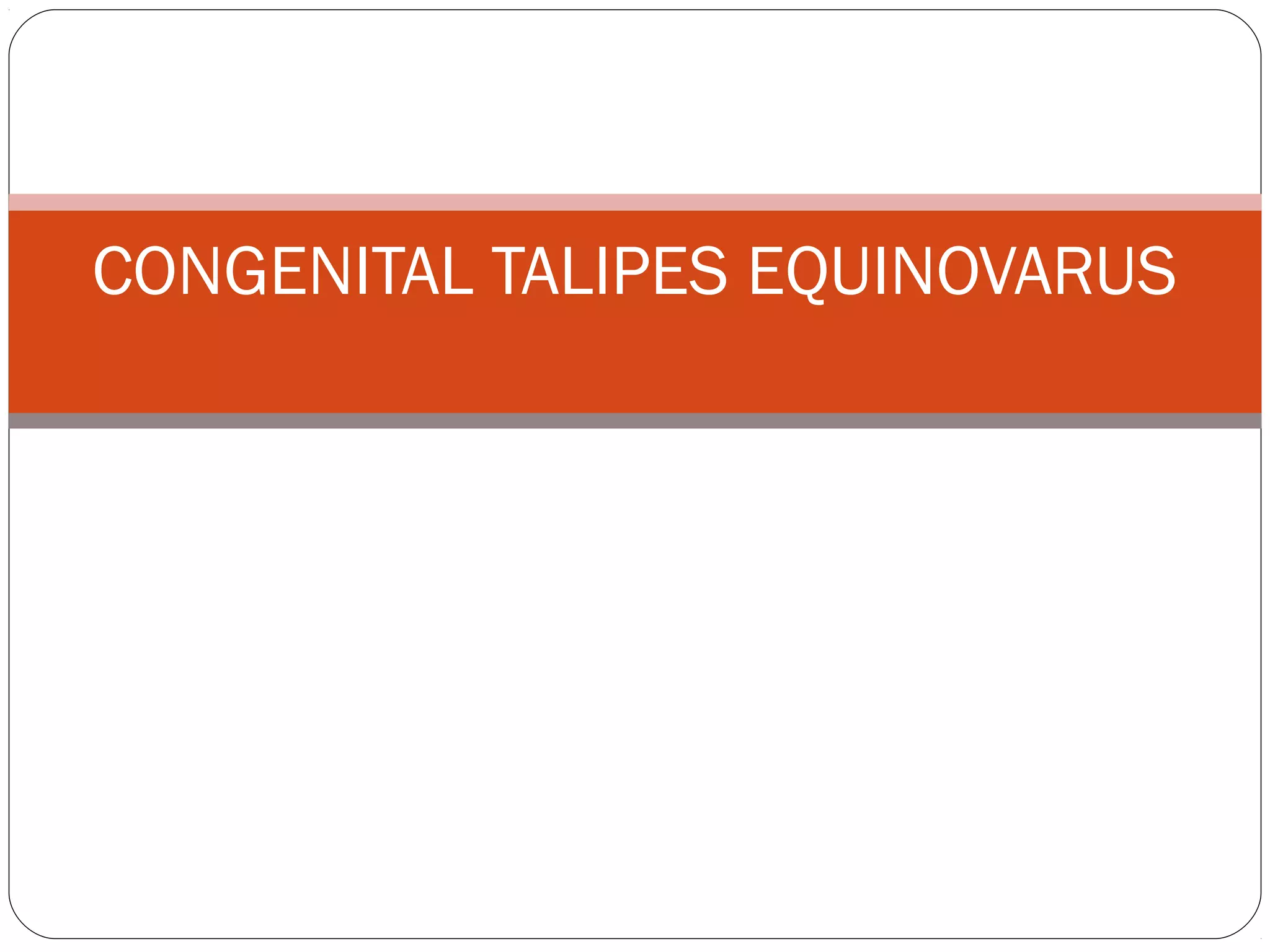 CONGENITAL TALIPES EQUINOVARUS PPT