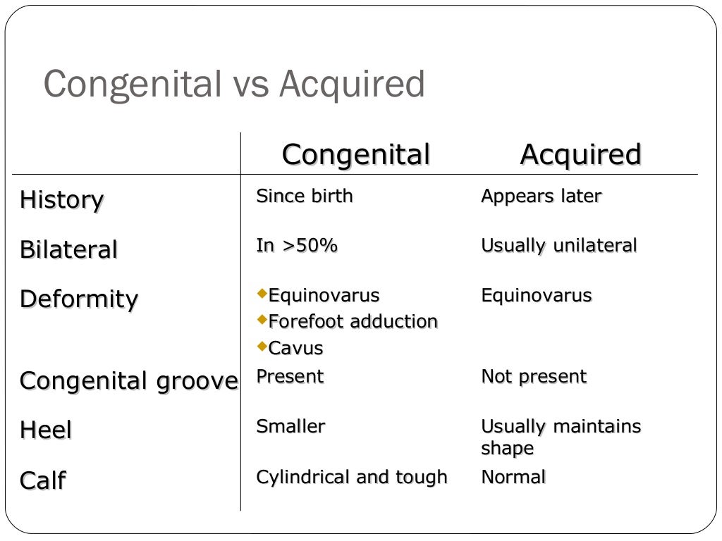CONGENITAL TALIPES EQUINOVARUS