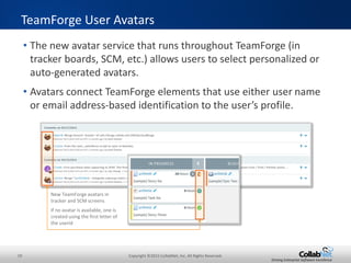 19 Copyright ©2015 CollabNet, Inc. All Rights Reserved.
Driving Enterprise Software Excellence
• Click the Configure button to create and configure the first
Kanban board for the project.
Kanban Board – Create and Configure Kanban Boards
Step 1: Name Kanban board and select trackers Step 2: Define Kanban states and constraints Step 3: Map Kanban states to tracker statuses
 