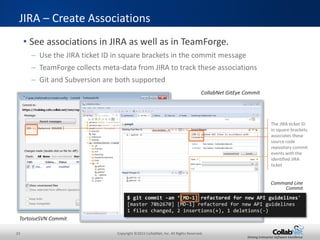 23 Copyright ©2015 CollabNet, Inc. All Rights Reserved.
Driving Enterprise Software Excellence
• Easily and conveniently view child cards of
Kanban cards
• Number of child cards (including both open
and closed) is shown in a gray circle at the
top right of the Kanban card
– Clicking on the gray circle showing the
number of child cards opens a scrollable list of
child cards, including up to five cards per page
Convenient Viewing of Child Cards
 