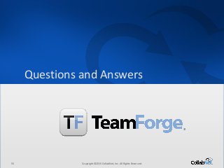 55 Copyright ©2015 CollabNet, Inc. All Rights Reserved.
Driving Enterprise Software Excellence
55 Copyright ©2015 CollabNet, Inc. All Rights Reserved.
Questions and Answers
 
