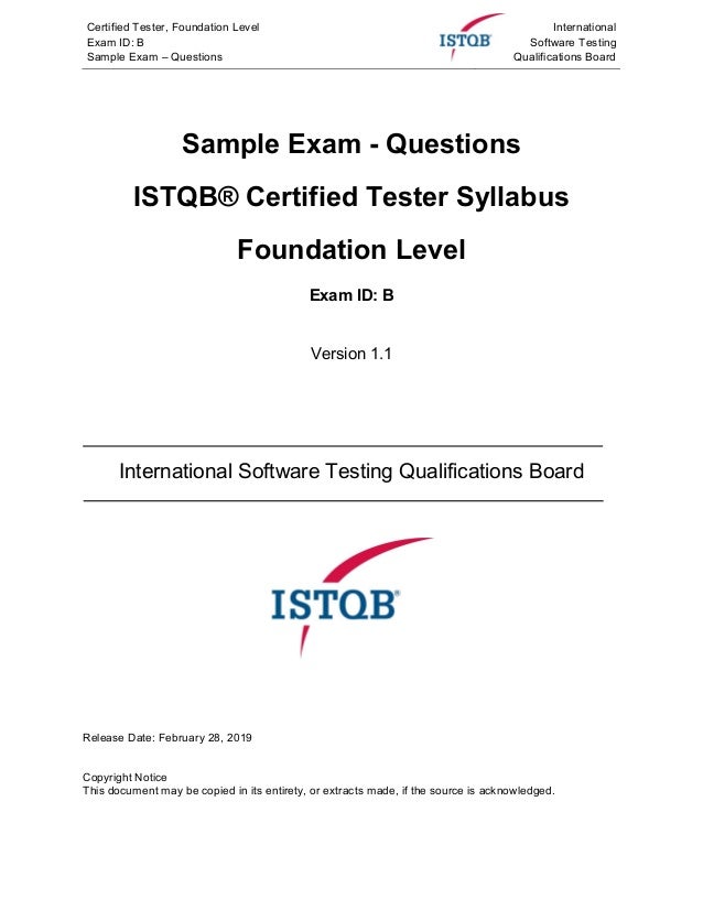 Istqb Foundation Level Mock Exam 1 Istqb Foundation Level Mock Exam 1