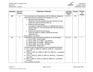 Ctfl 2018 sample questions exam b v1.1 answers | PDF