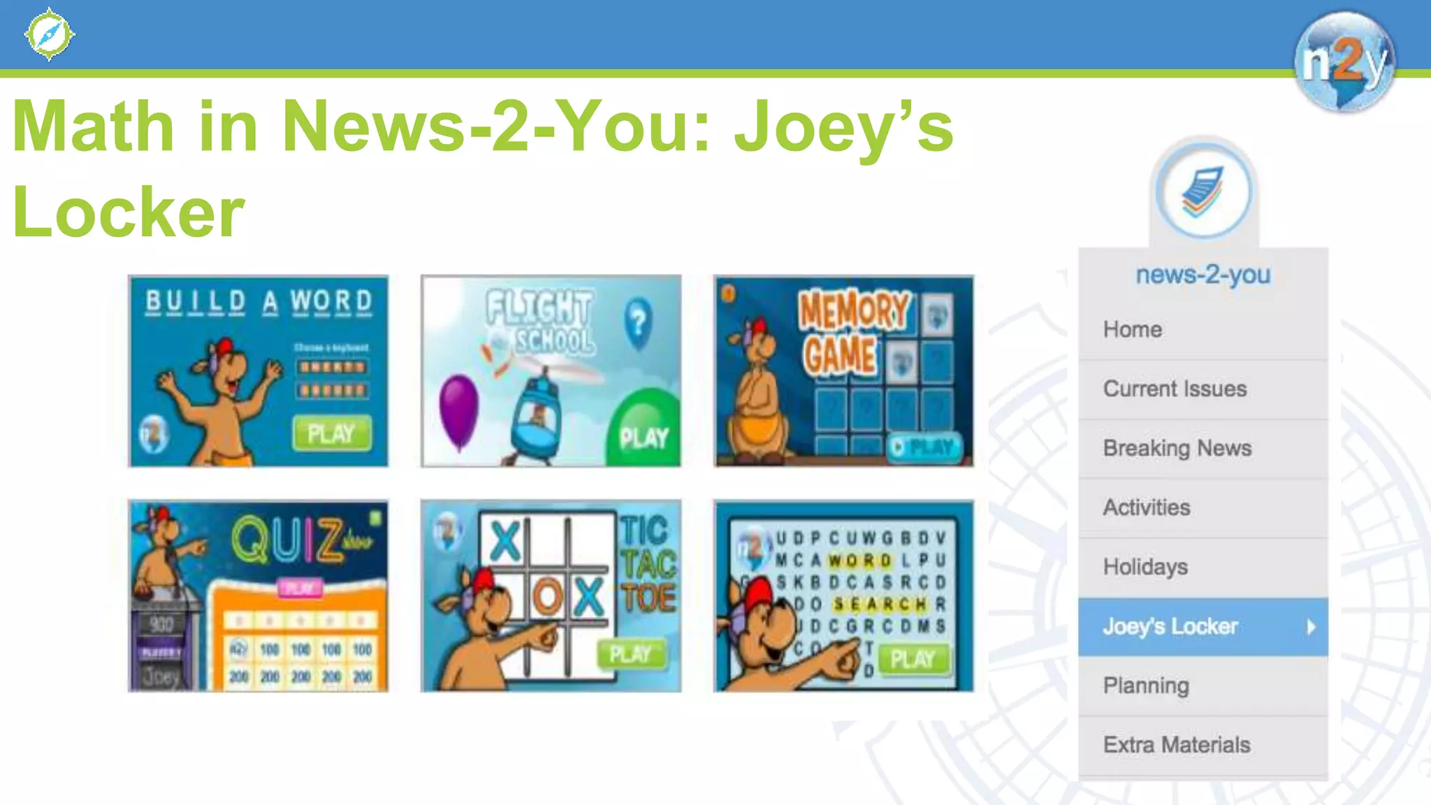 Math in News-2-You: Joey’s
Locker
 