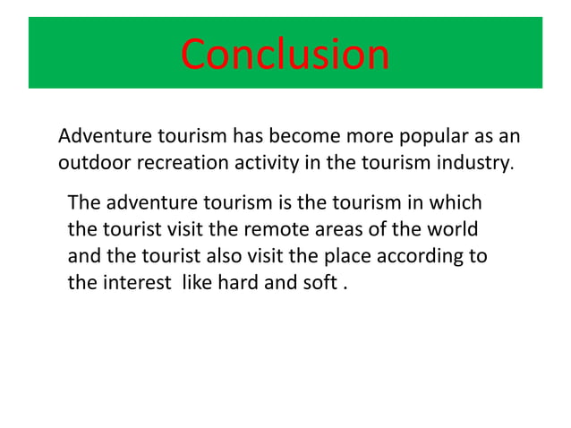case study on adventure tourism | PPTX