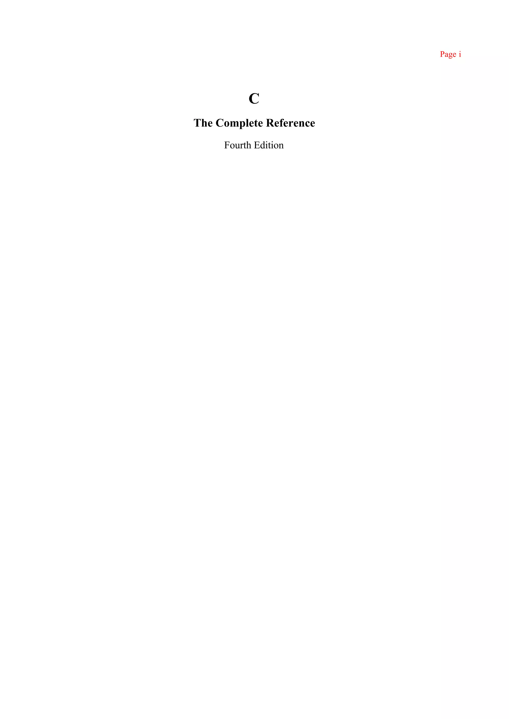 Page i




          C
The Complete Reference
     Fourth Edition
 