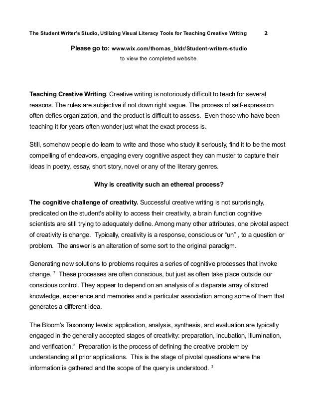 Creative writing lesson plans