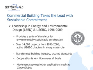 Commercial Building Takes the Lead with Sustainable Commitment <ul><li>Leadership in Energy and Environmental   Design (LE...
