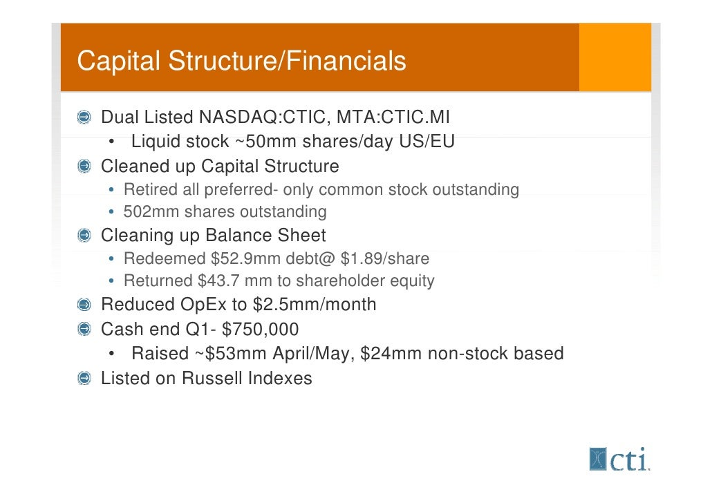 Ctic stock options