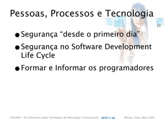 cTIC2009 - Segurança em Aplicações Web-based e RIA