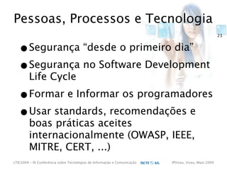 cTIC2009 - Segurança em Aplicações Web-based e RIA
