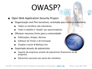 cTIC2009 - Segurança em Aplicações Web-based e RIA