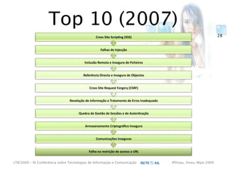 cTIC2009 - Segurança em Aplicações Web-based e RIA