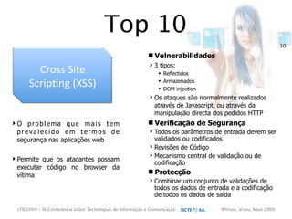 cTIC2009 - Segurança em Aplicações Web-based e RIA