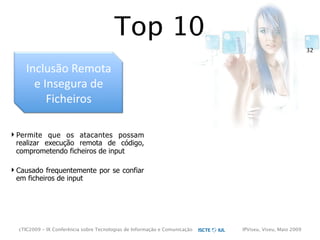 cTIC2009 - Segurança em Aplicações Web-based e RIA