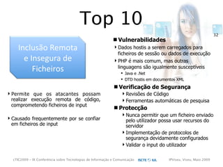 cTIC2009 - Segurança em Aplicações Web-based e RIA