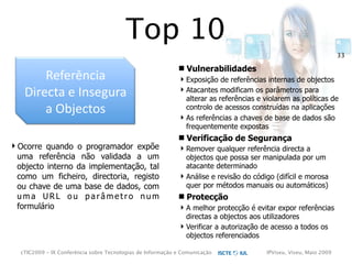 cTIC2009 - Segurança em Aplicações Web-based e RIA