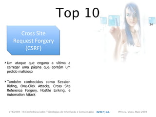 cTIC2009 - Segurança em Aplicações Web-based e RIA