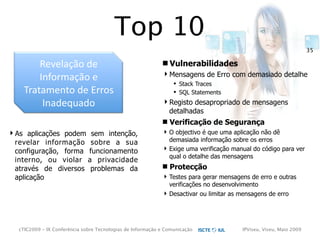 cTIC2009 - Segurança em Aplicações Web-based e RIA