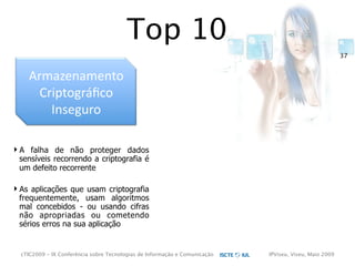 cTIC2009 - Segurança em Aplicações Web-based e RIA