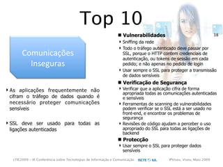 cTIC2009 - Segurança em Aplicações Web-based e RIA
