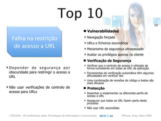 cTIC2009 - Segurança em Aplicações Web-based e RIA