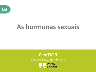 N4
As hormonas sexuais
CienTIC 9
Ciências Naturais – 9.o ano
 