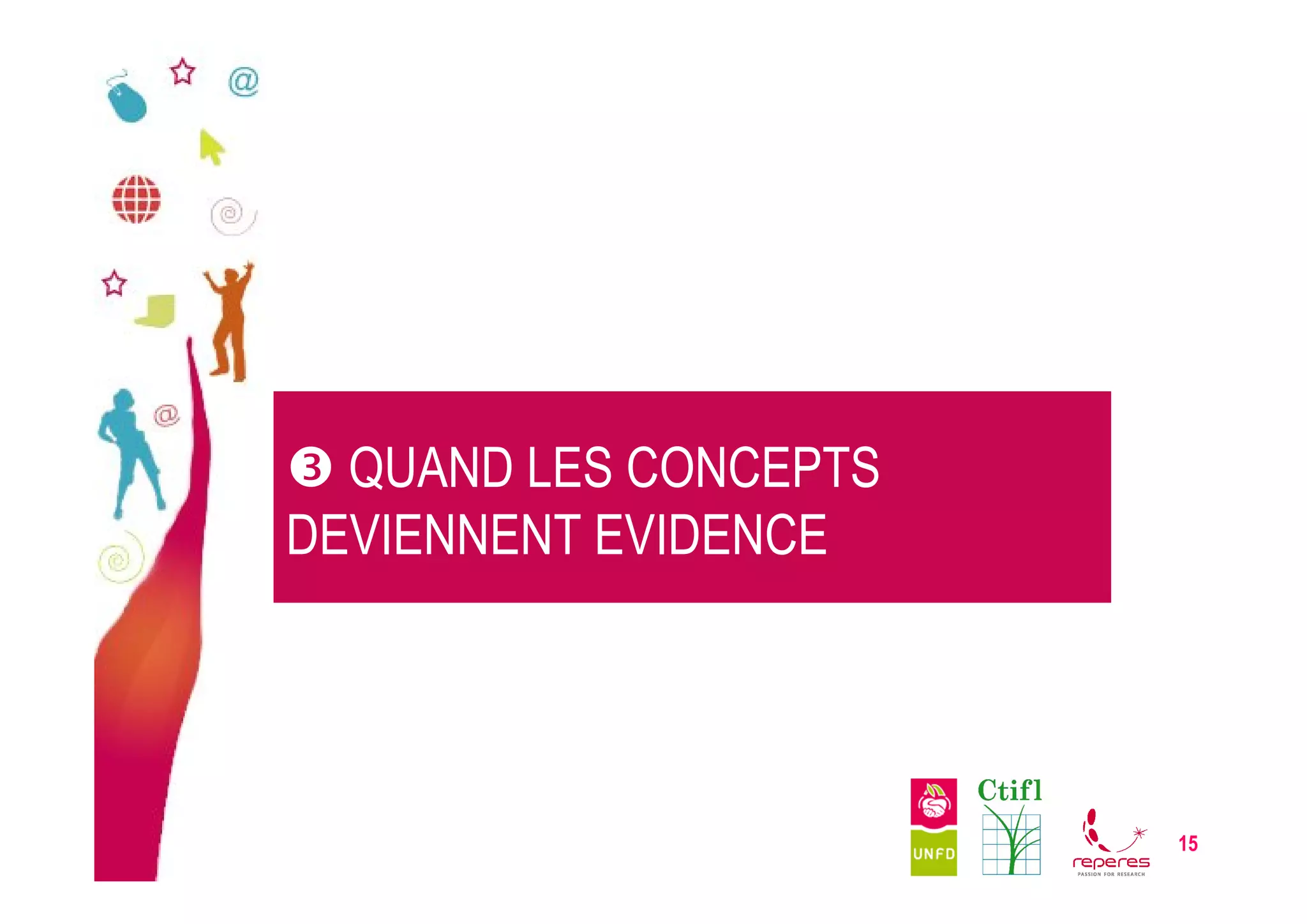  QUAND LES CONCEPTS
DEVIENNENT EVIDENCE




                       15
 