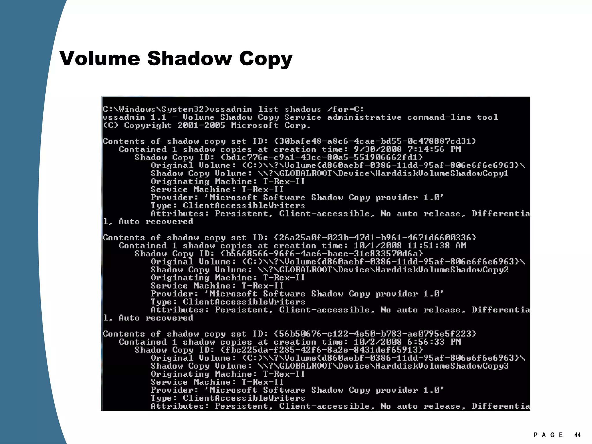 Volume Shadow Copy 