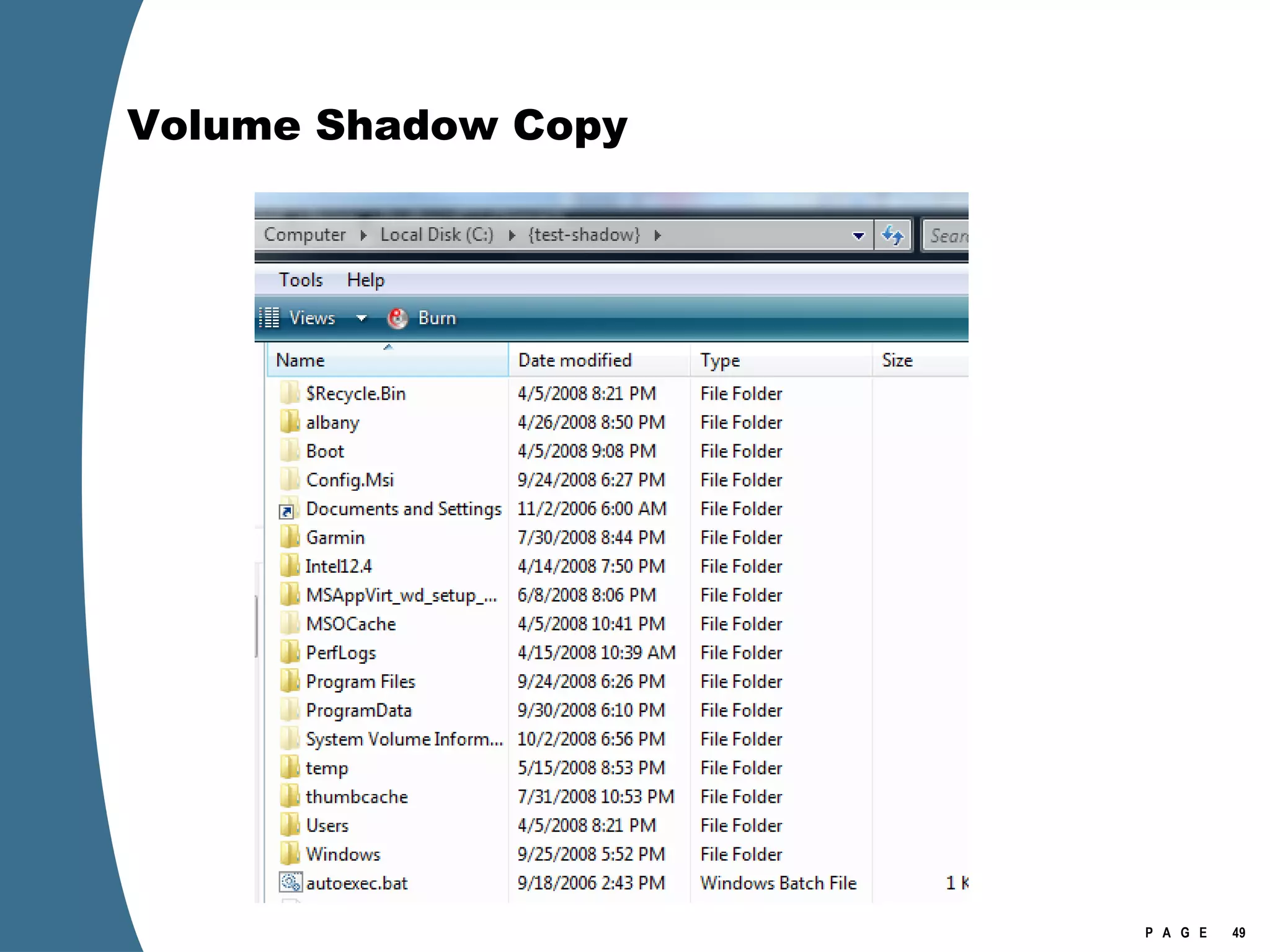 Volume Shadow Copy 