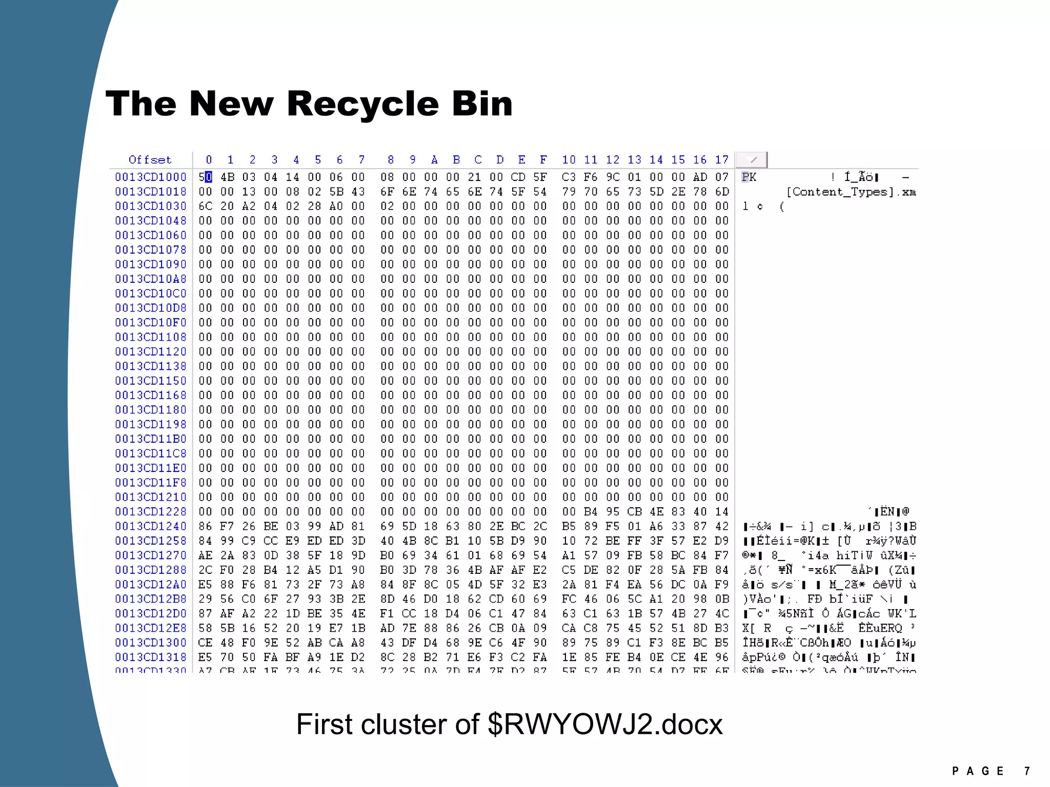 The New Recycle Bin First cluster of $RWYOWJ2.docx 
