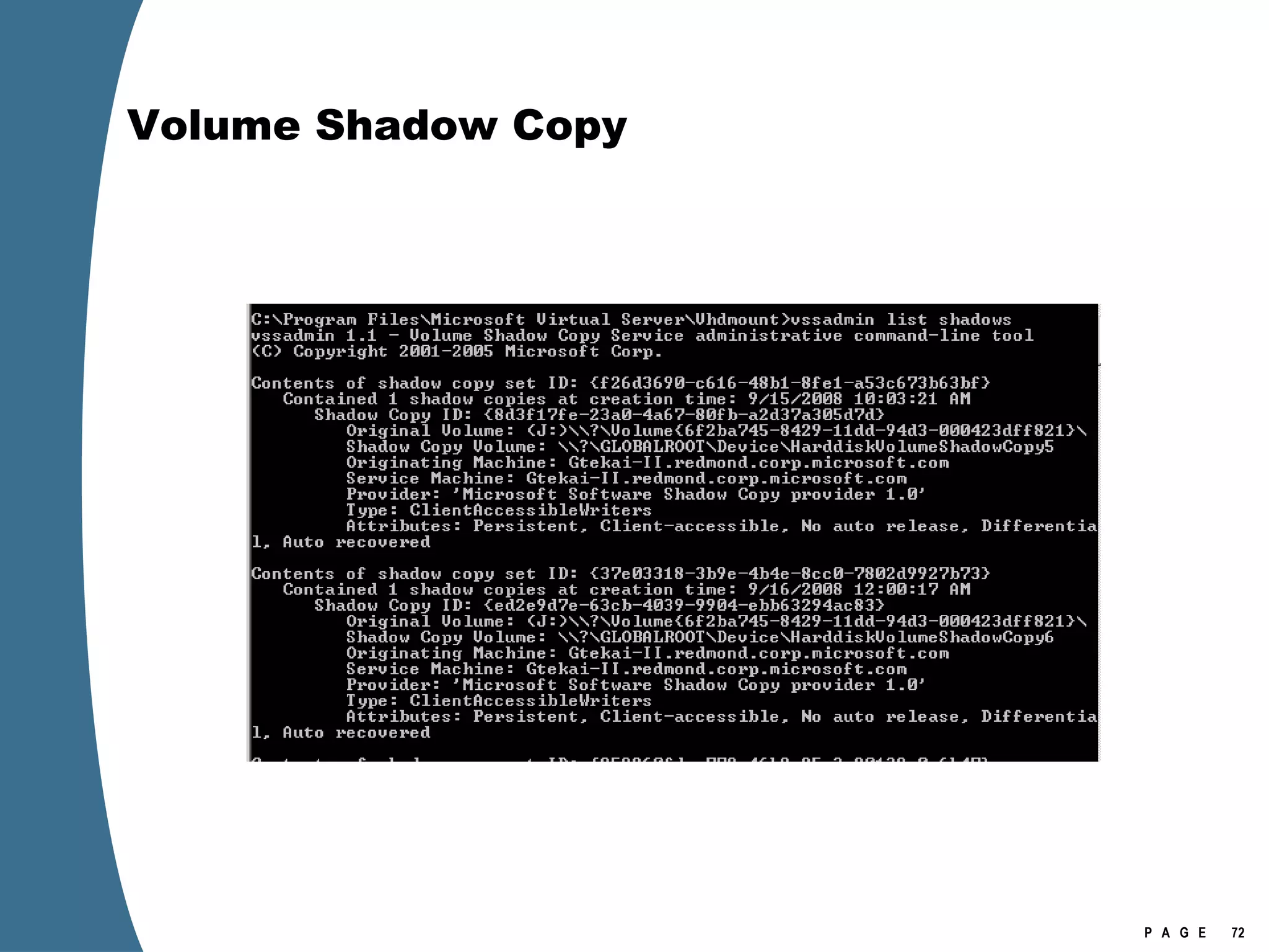 Volume Shadow Copy 