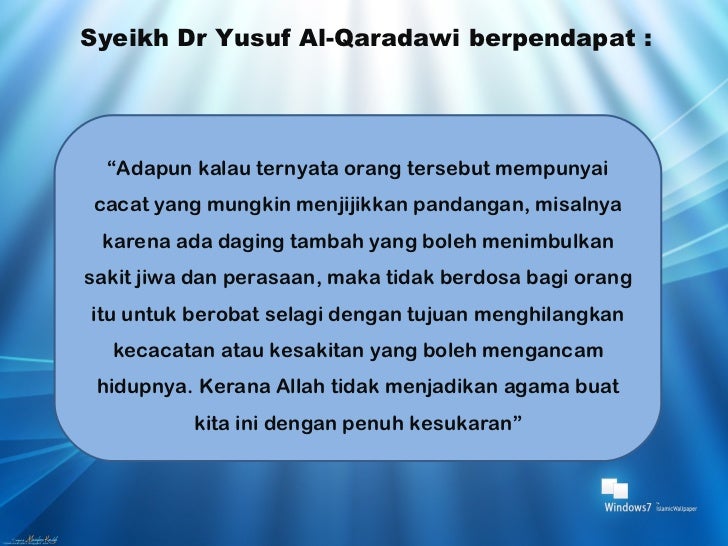 Pembedahan Plastik Menurut Islam