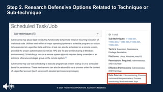 Step 2. Research Defensive Options Related to Technique or
Sub-technique
© 2024 THE MITRE CORPORATION. ALL RIGHTS RESERVED.
 