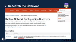 2. Research the Behavior
© 2024 THE MITRE CORPORATION. ALL RIGHTS RESERVED.
 